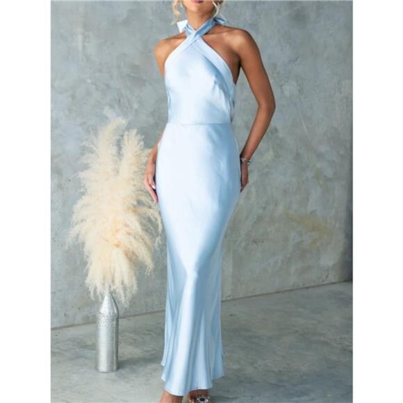 Backless Halter Neck Maxi Dress - Picture 4 of 15